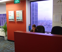 24th floor reception in the GB building overlooking the city and ocean